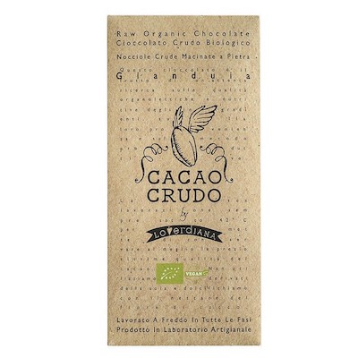 Cioccolato Bio Fondente Alla Gianduia -Cacao Crudo 50gr